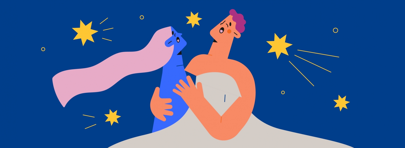 Deux personnes faisant l'amour et ayant un orgasme