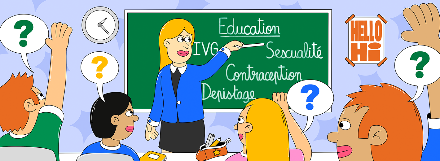 Ados participant à un cours d'éducation à la sexualité