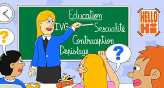 Ados participant à un cours d'éducation à la sexualité