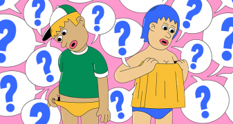 Deux jeunes se posant des questions sur leurs corps