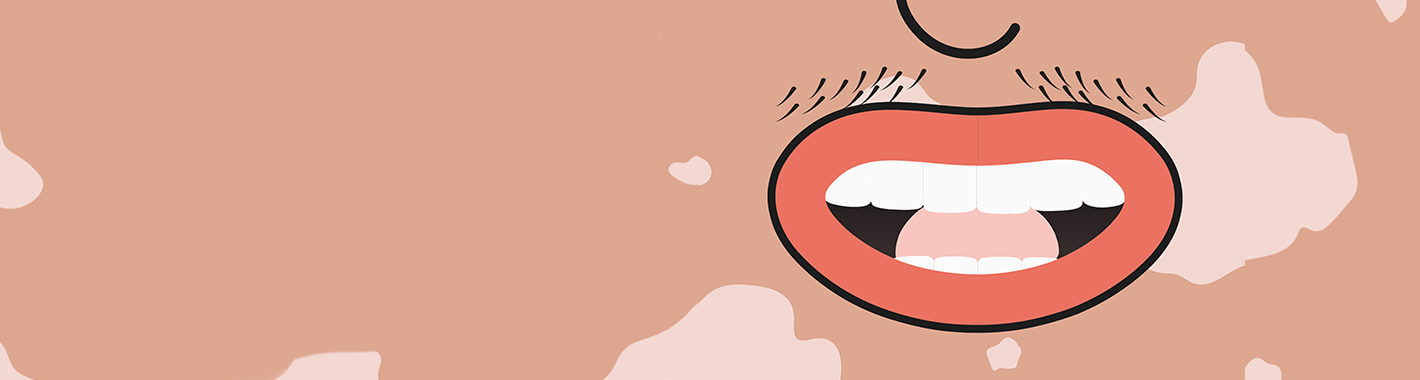 Bouche ado dessinée_Moustache et vitiligo